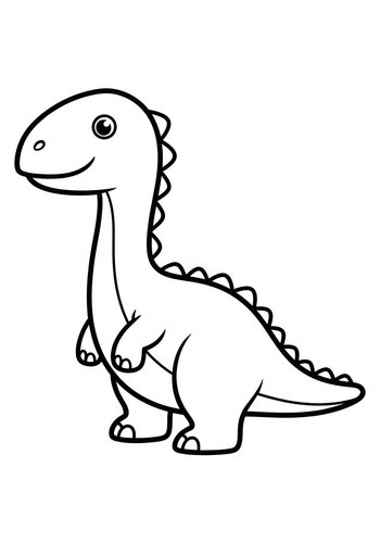 Cute Dinosaur Coloring Page For Kids