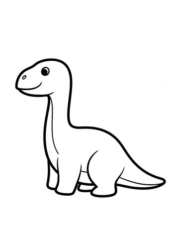 Cute Dinosaur Coloring Page For Kids