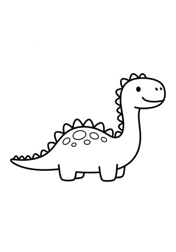 Cute Dinosaur Coloring Page For Kids