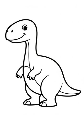 Cute Dinosaur Coloring Page For Kids