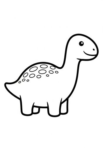 Cute Dinosaur Coloring Page For Kids