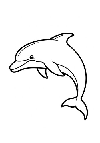 Cute Dolphin Coloring Page For Kids
