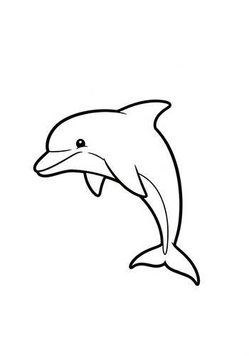 Cute Dolphin Coloring Page For Kids