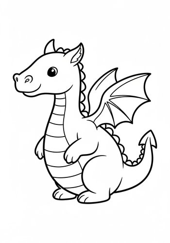 Cute Dragon Coloring Page For Kids