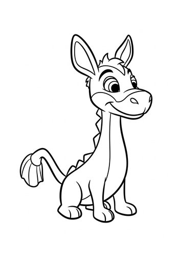 Cute Dragon Coloring Page For Kids