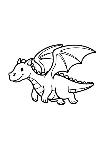 Cute Dragon Coloring Page For Kids