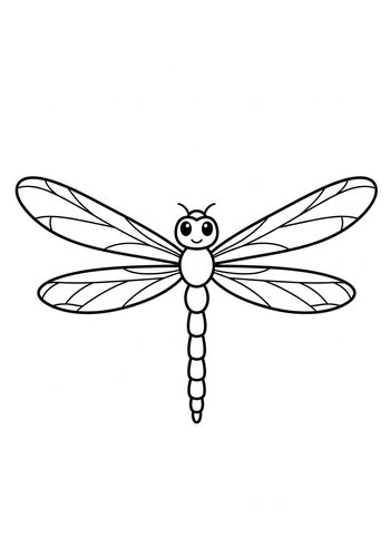 Cute Dragonfly Coloring Page: A Winged Delight