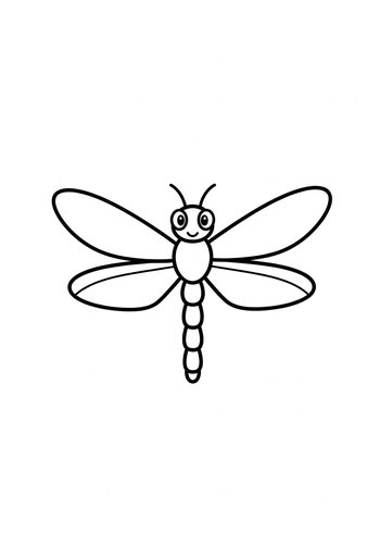 Cute Dragonfly Coloring Page For Kids