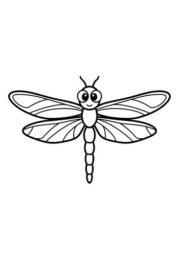 Cute Dragonfly Coloring Page For Kids