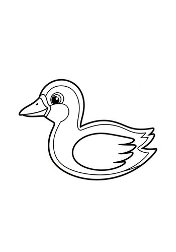 Cute Duck Coloring Page For Kids