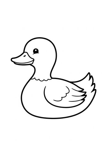 Cute Duck Coloring Page For Kids