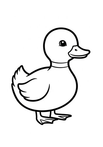 Cute Duck Coloring Page For Kids