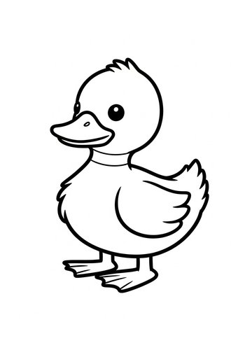 Cute Duck Coloring Page For Kids