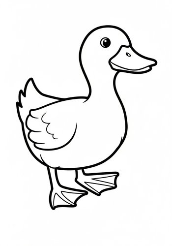 Cute Duckling Coloring Page For Kids