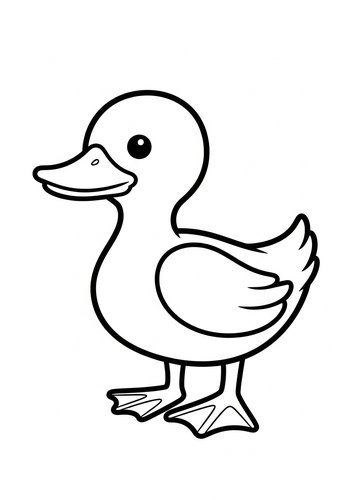 Cute Duckling Coloring Page For Kids