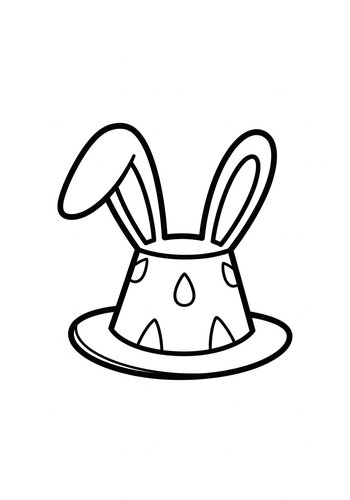Cute Easter Bunny Hat Coloring Page