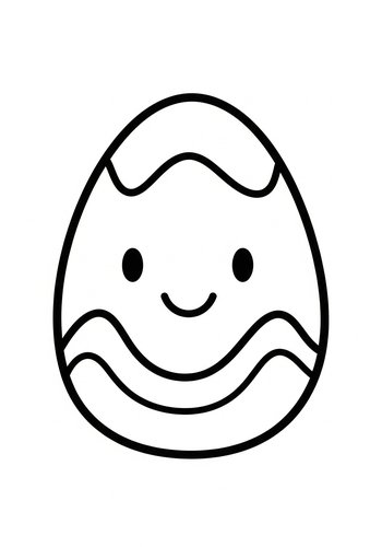 Cute Easter Egg Coloring Page For Kids