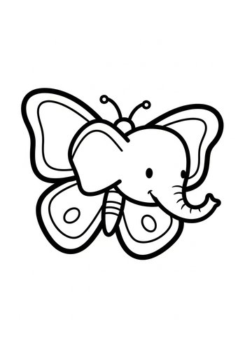 Cute Ele-fly Coloring Page