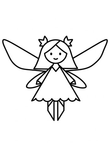 Cute Fairy Coloring Page For Kids