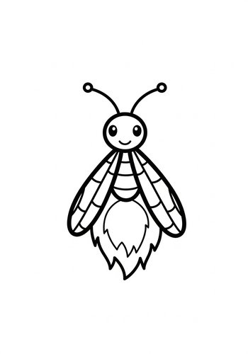 Cute Firefly Coloring Page For Kids