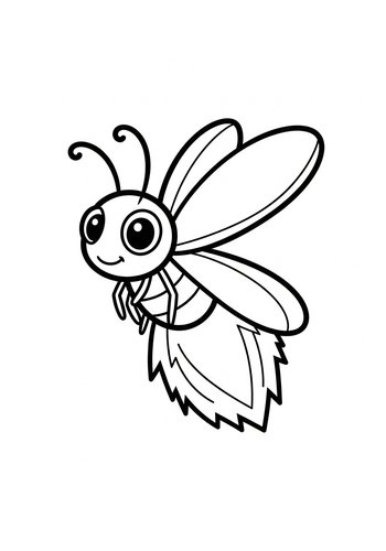 Cute Firefly Coloring Page For Kids