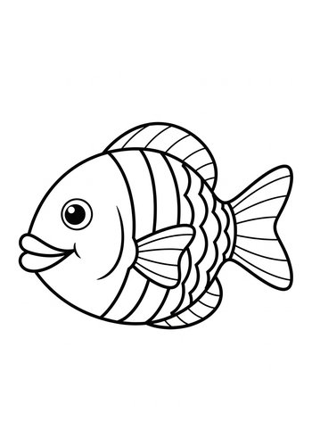 Cute Fish Coloring Page: Aquatic Fun