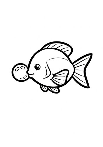 Cute Fish Coloring Page: Bubble Eye Fun