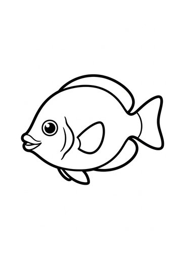 Cute Fish Coloring Page For Kids