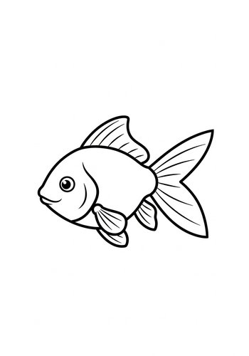 Cute Fish Coloring Page For Kids