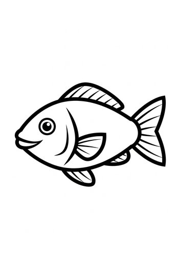 Cute Fish Coloring Page For Kids