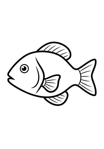 Cute Fish Coloring Page For Kids