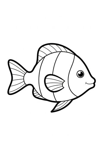 Cute Fish Coloring Page For Kids