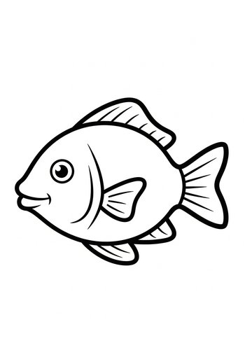 Cute Fish Coloring Page For Kids