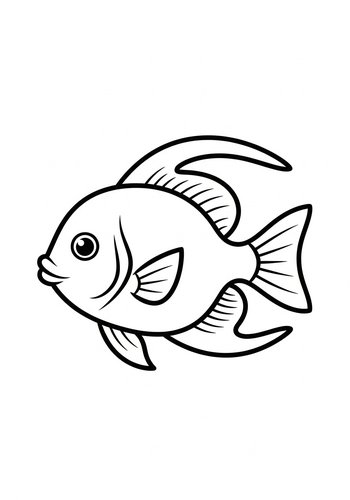 Cute Fish Coloring Page For Kids