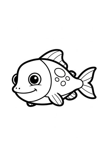 Cute Fish Coloring Page For Kids