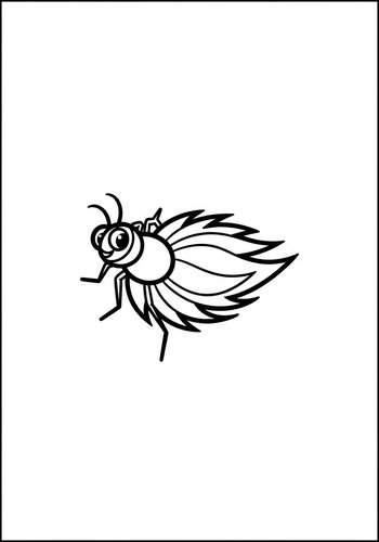 Cute Fly Coloring Page For Kids