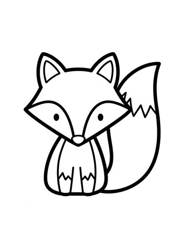Cute Fox Coloring Page For Kids