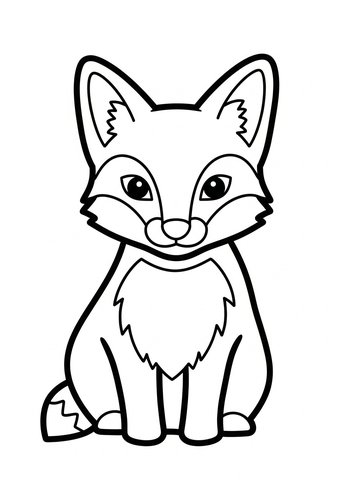 Cute Fox Coloring Page For Kids