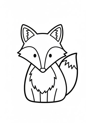 Cute Fox Coloring Page For Kids