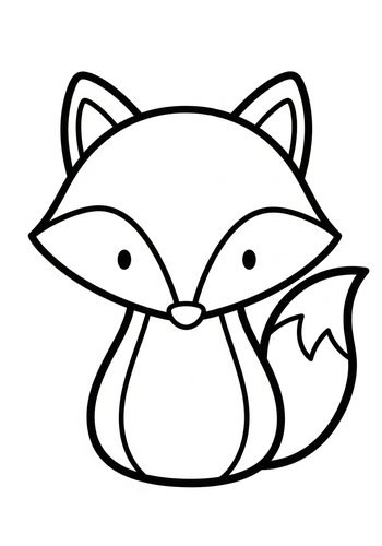 Cute Fox Coloring Page For Kids