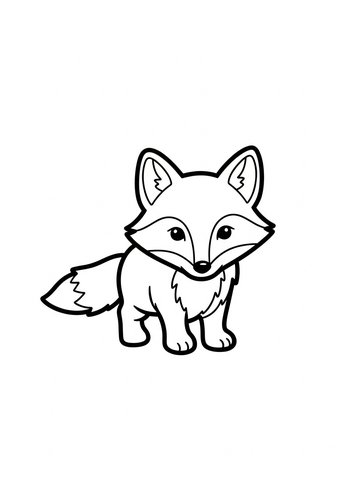 Cute Fox Coloring Page: Printable Fun
