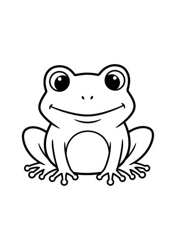 Cute Frog Coloring Page For Kids
