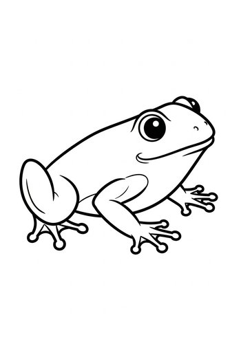 Cute Frog Coloring Page For Kids