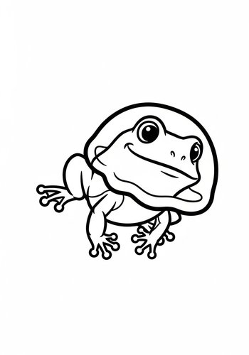 Cute Frog Coloring Page For Kids