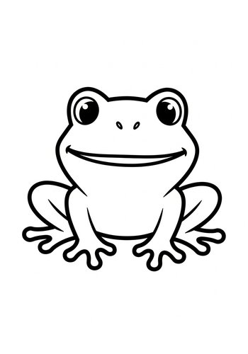 Cute Frog Coloring Page For Kids
