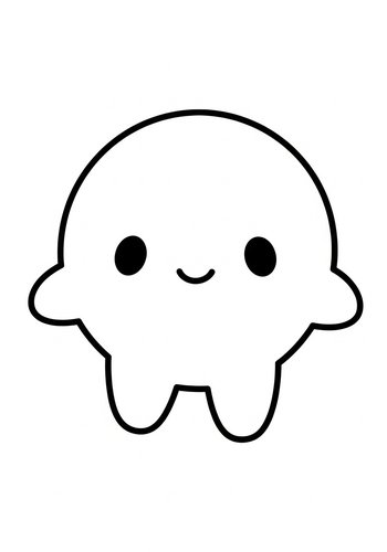 Cute Ghost Coloring Page
