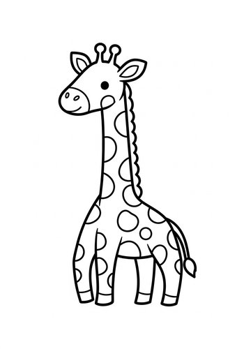 Cute Giraffe Coloring Page For Kids