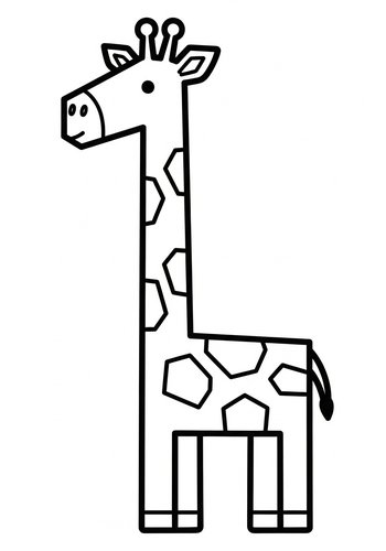 Cute Giraffe Coloring Page For Kids