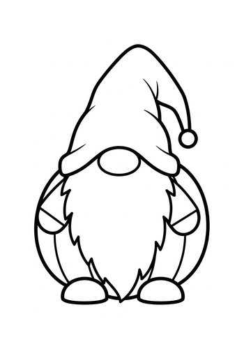 Cute Gnome Coloring Page For Kids