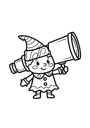 Cute Gnome Explorer Coloring Page